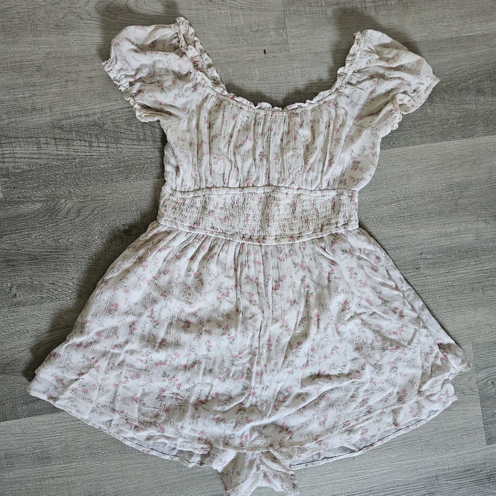 Hollister White Floral Romper